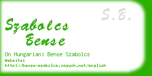 szabolcs bense business card